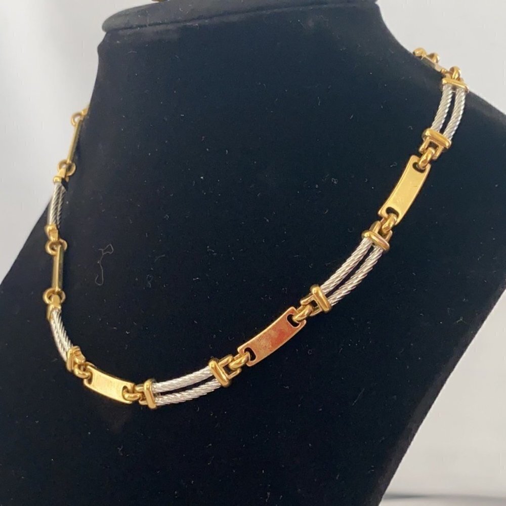 Two Tone Silver Gold Women's Necklace by Mary Kay Race For Red